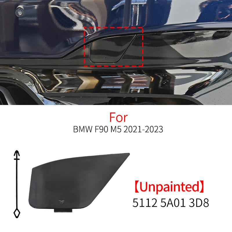 For BMW F90 LCI Car Rear Bumper Tow Hook Cover Cap Accessory Replacement Black For BMW M5 - 51125A013D8