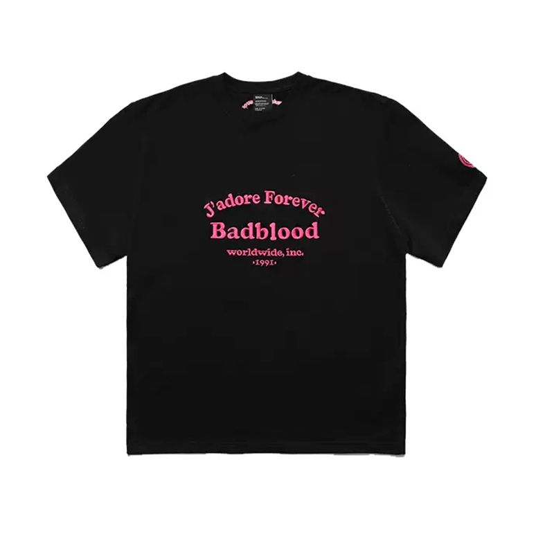 Badblood Women's Casual T-shirt Summer New Arrival Loose Black American Sexy High Street Embroidered Crew Neck Tops