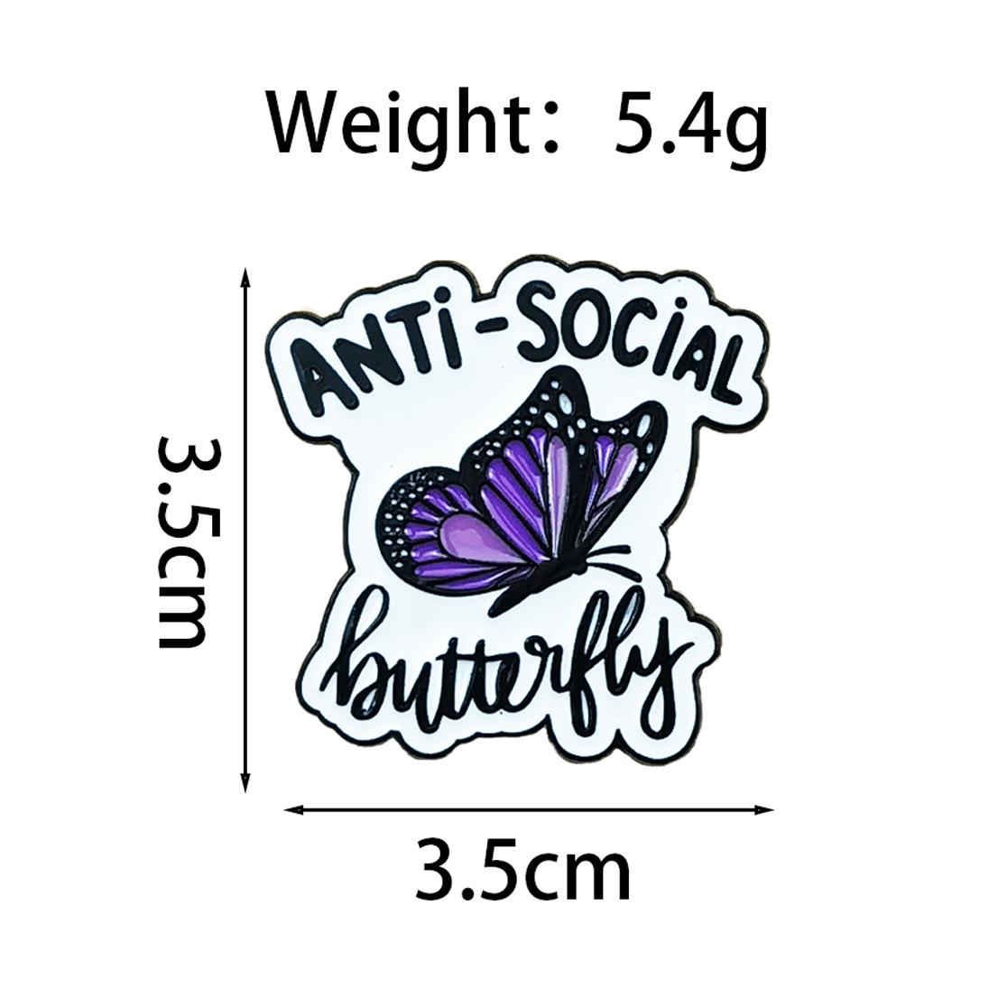 Butterfly Badge Personalized Letters Cartoon Insects Brooch - Versatile Alloy Accessory