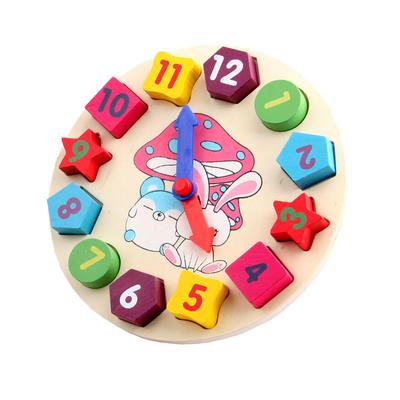Jucării Baby's Wooden Digital 12 Numbers Room Decor Clock Blocks