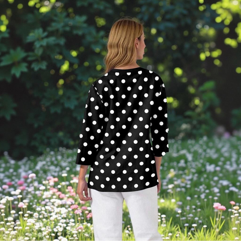 Women's V-neck 3/4 Sleeve Printed Cardigan
