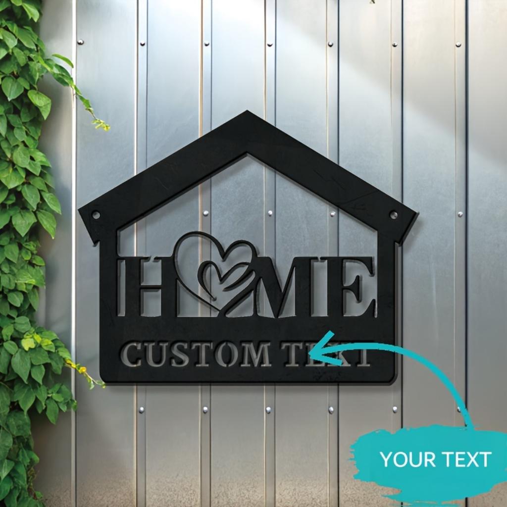 Custom Metal Wall Art Sign Personalized Family Name Text Rustic Farmhouse Decor for Indoor Outdoor Living Room Bedroom Home Housewarming Gift