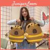 Cute Cartoon Bee Capybaradesign Children Backpack With Plush Pendant For Daily Use