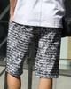 Brushed Flower Print Mini Fleece Shorts Unisex Surfing Casual Wear Half Pants Trousers Summer Clothes 262G1905 Black L [Gatcha] All-Over Men's
