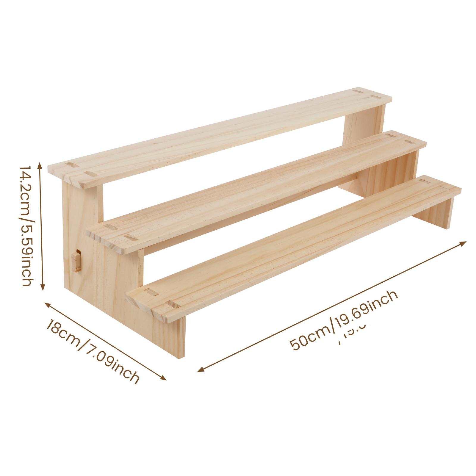 

Большая деревянная подставка-райзер для дисплея, подставка-лестница для кукол, фигурок, игрушек, витрина, полка для организации макияжа, парфюмерии, приправ