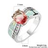 Temperament European and American Oval Two Tone Tourmaline Personalized Ring