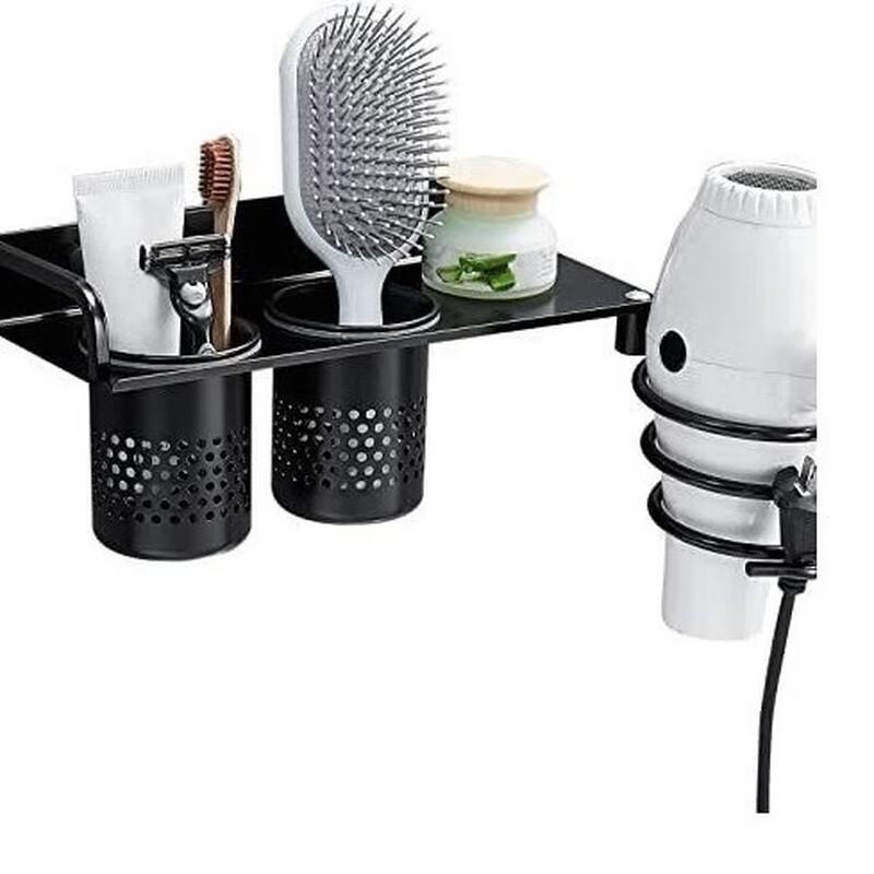 No-Drill Bathroom Hair Dryer & Straightener Holder