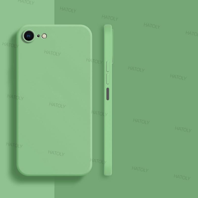 

Для iPhone SE 2020 Чехол iPhone 7 8 SE 2020 2022 Чехол Оригинальный противоударный жидкий силиконовый чехол для задней панели телефона iPhone SE 2020 For iPhone SE (2020) зелёный