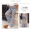 Shiying Checkered High Waist Wide Leg Pants - Casual, Fashionable, Versatile, Simple European and American Style.