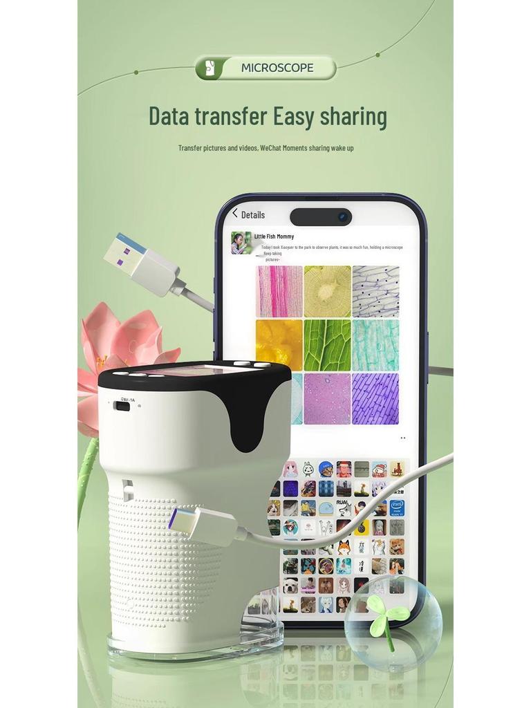 Portable 1000x Microscope Camera for Kids' Science and Middle School Projects.