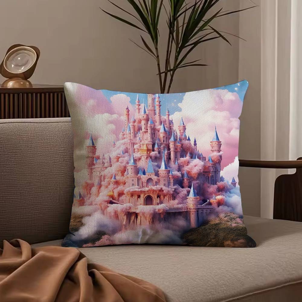 Anime Dreamy Castle Pillow Case null