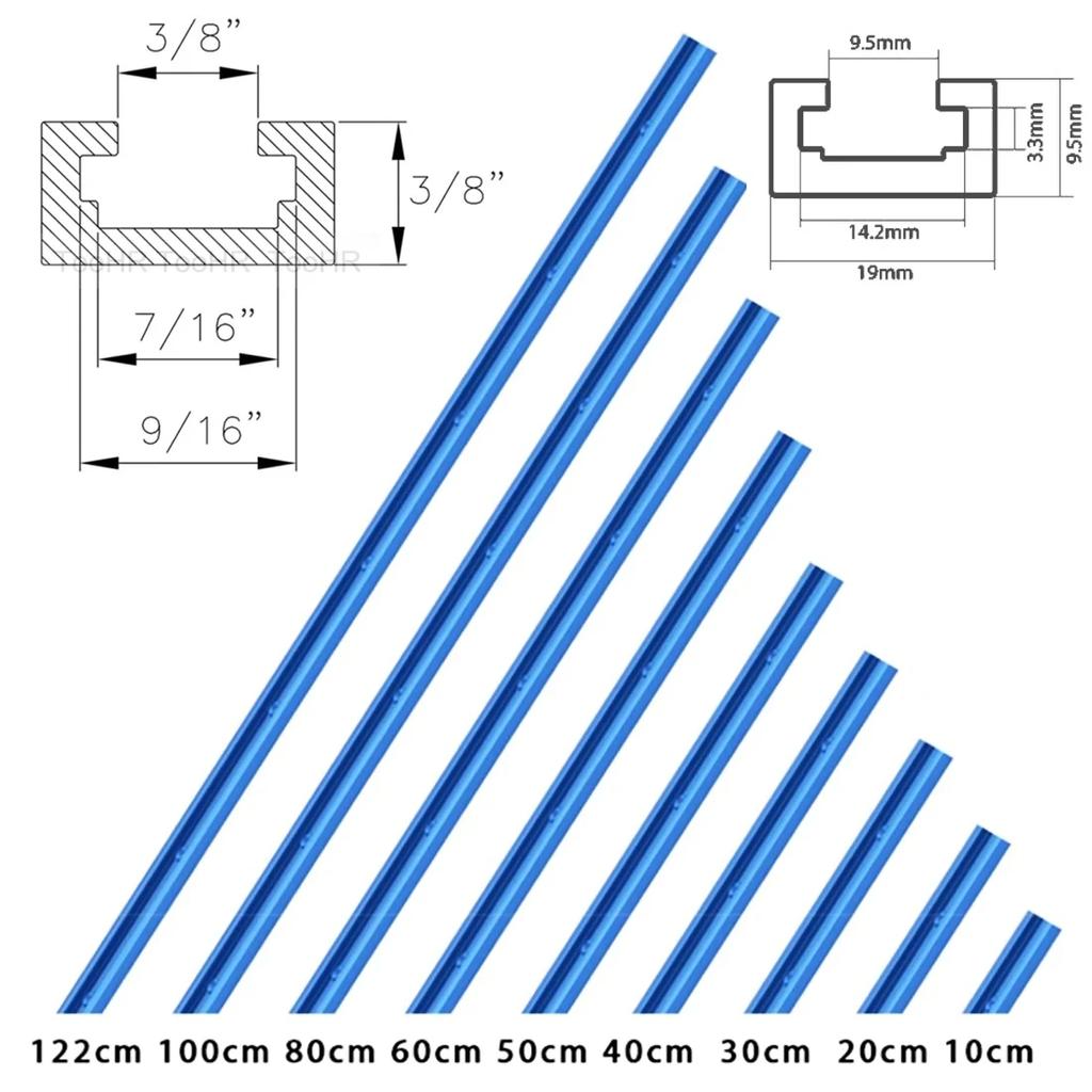 2Pcs 19T Track Woodworking T-slot Aluminium Miter T-Track T-slot Miter Track Jig T Screw Fixture Slot for Saw/Router Table Tools