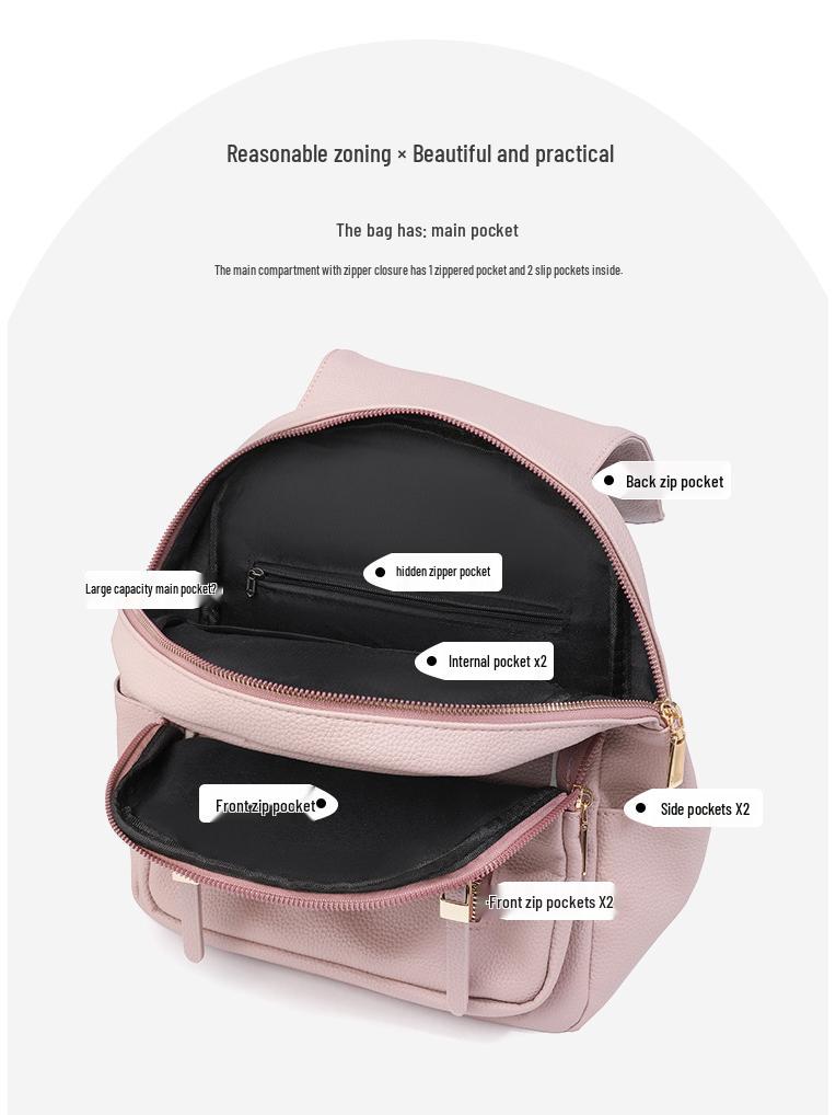 2025 Autumn/Winter Women's Fashion PU Soft Backpack - Elegant European & American Style