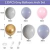 Maca Blue Gray Latex Balloon, Metal Gold Light Pink Children'S Birthday Theme Party Supplies Decoration