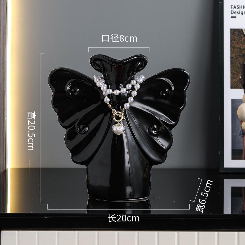 

Northern Europe Highend Ceramic Flower Arrangement Device Creative Bow Vase Living Room Bedroom Dining Table Home Decoration 1Pc