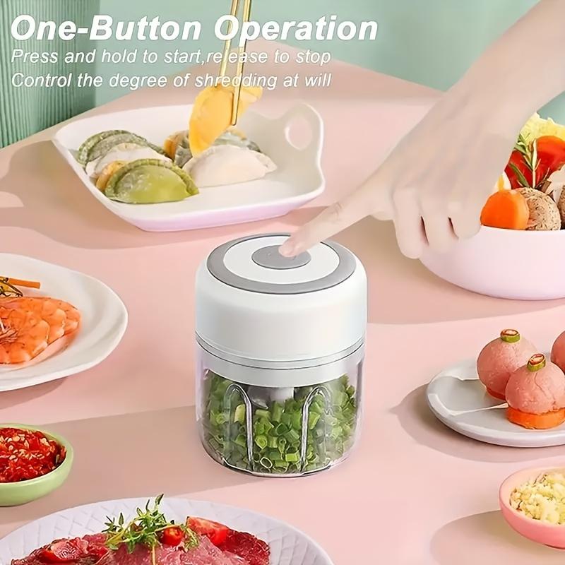 Electric Garlic Chopper Mini Food Processor USB Rechargeable Vegetable Cutter Ginger Onion Mincer Machine for Kitchen Baby Food