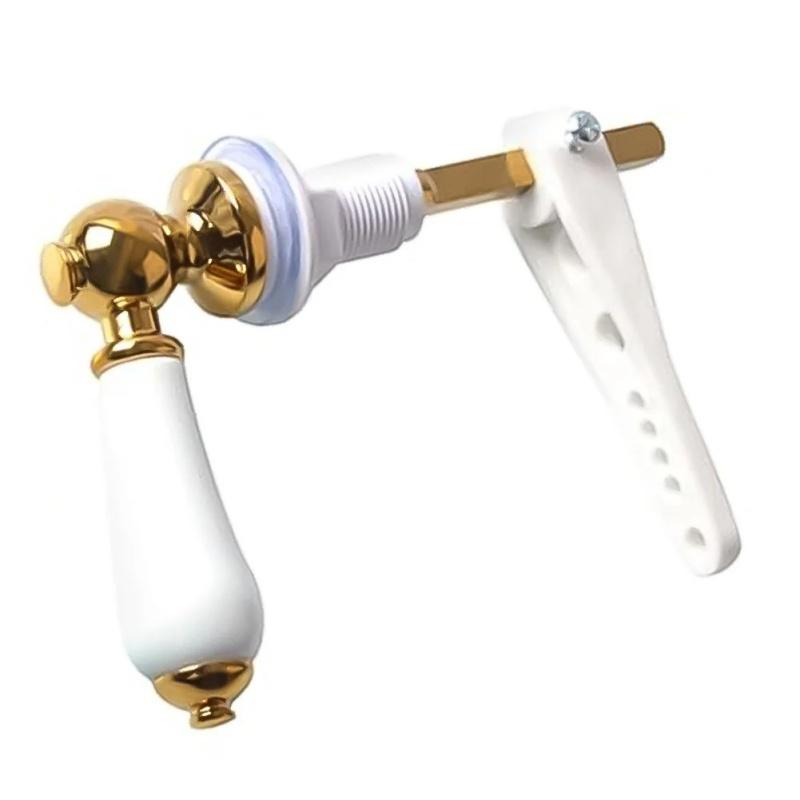 Poignée de chasse d'eau de toilette Remplacement Doré Victorien Blanc Levier de chasse d'eau de réservoir de toilette Poignée de chasse d'eau de réservoir de toilette Remplacement