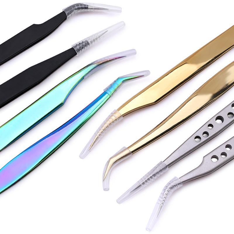 Black Stainless Steel Anti-static Manicure Tweezers - Pointed for Precision Nail Art and Crafting Tools
