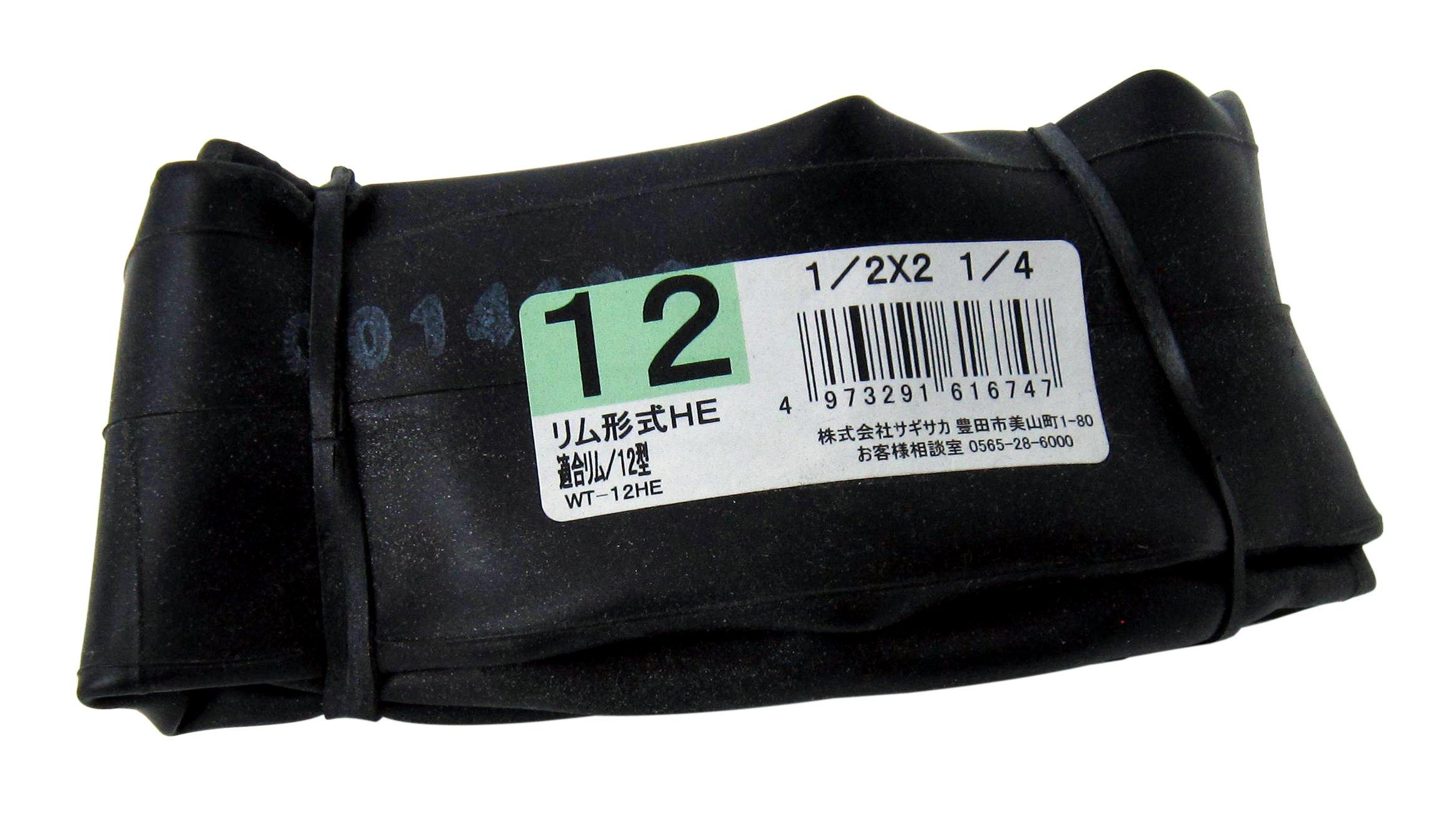SAGISAKA Bicycle Tube 12 x 2 English Valve Black 61674 1/2 1/4 (No Packaging) чёрный
