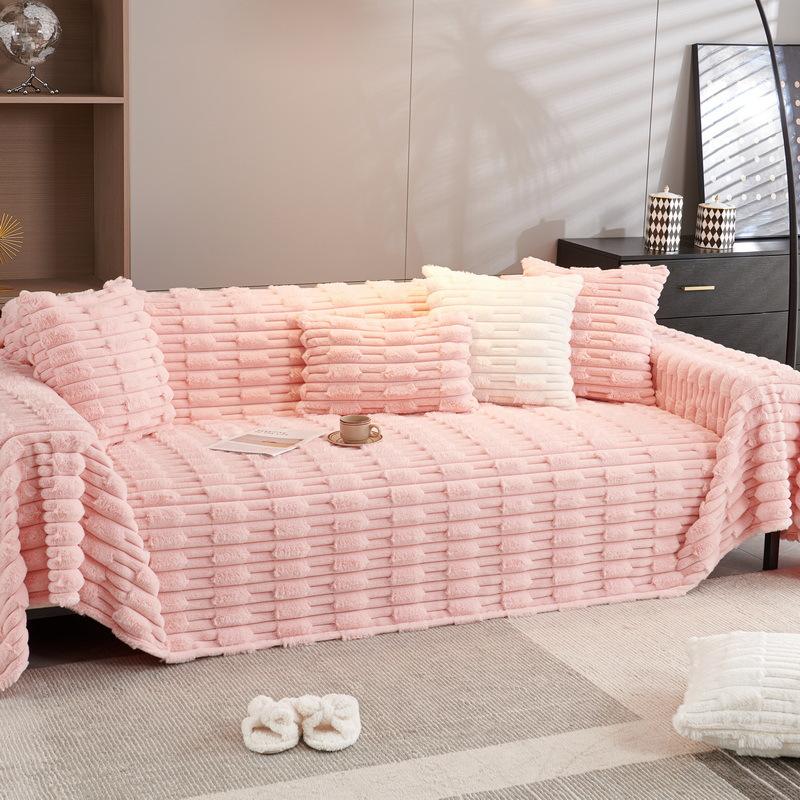 Winter Rabbit Fur Sofa Couch Cover Ultra Soft Slipcover Towel Blanket Thick Universal Furniture Protector Home Decor