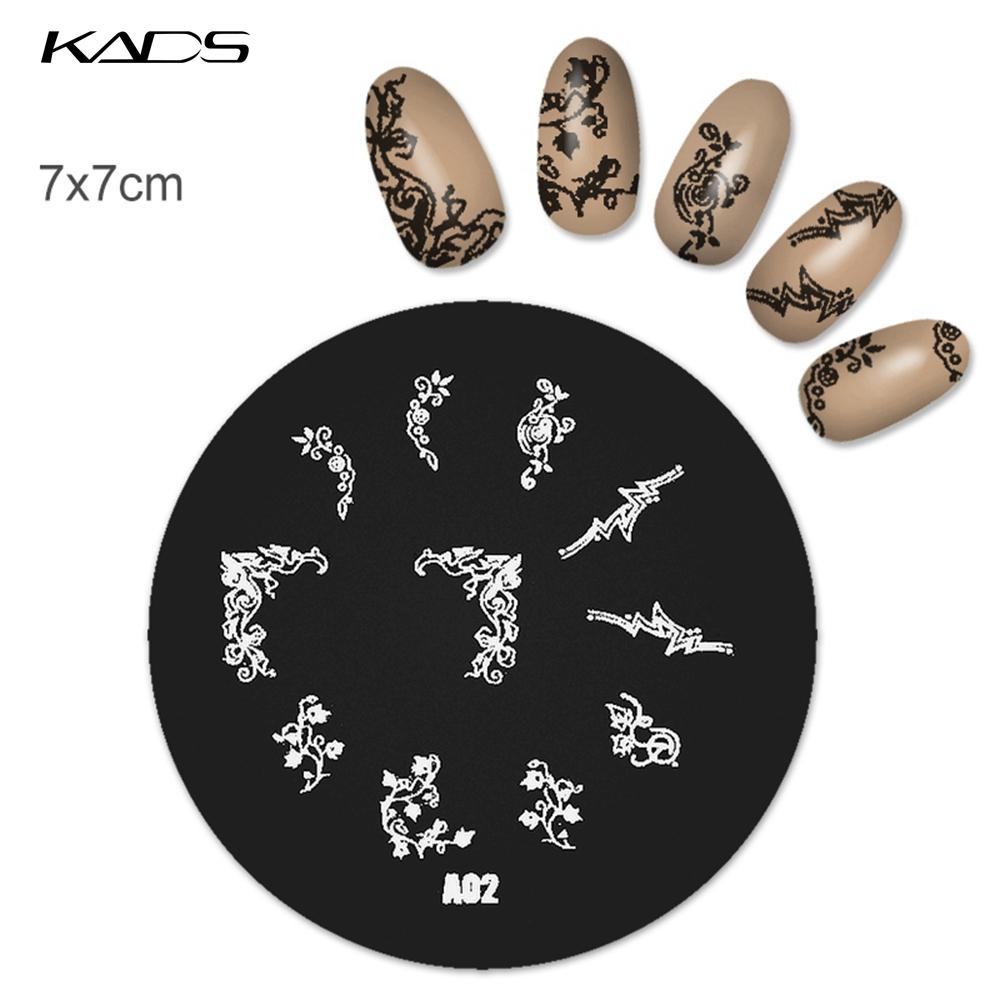 KADS 1PC Round Stainless Steel Nail Art Nail Stamping Plates Manicure Stamp DIY for Nail Templates Classic Series Tools