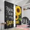 2pcs 2D Flat Printing Drapes Sunflower You Are My Sunshine Polyester Without Electricity All Season Party & Holiday Decor