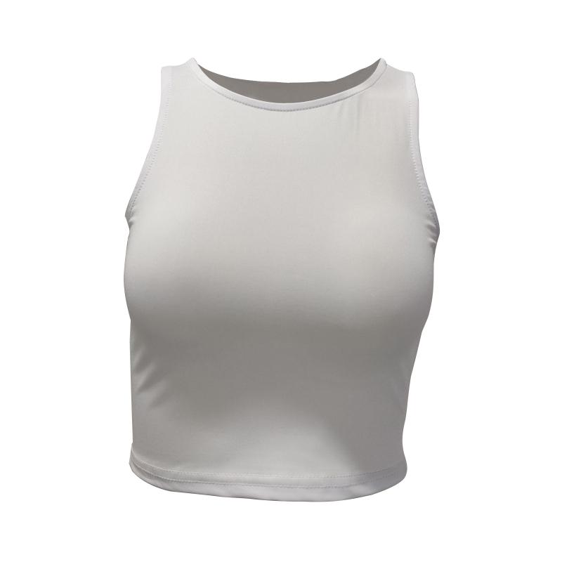 

Женский однотонный круглый вырез с воротником-борцовкой и открытым пупком XL