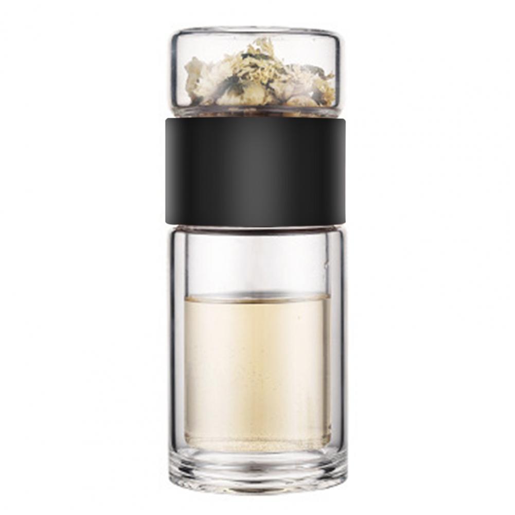 

Стеклянная бутылка для воды Практичная пластиковая герметичная питьевая кружка Бутылка для чая из боросиликатного стекла чёрный