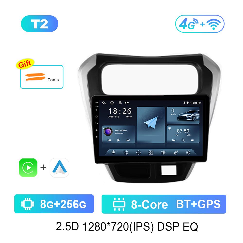 Carplay Android System 9'' for SUZUKI Maruti Alto 800 2014 Navi GPS Car Video Multimedia Player WiFi+4G Split Screen DSP Stereo