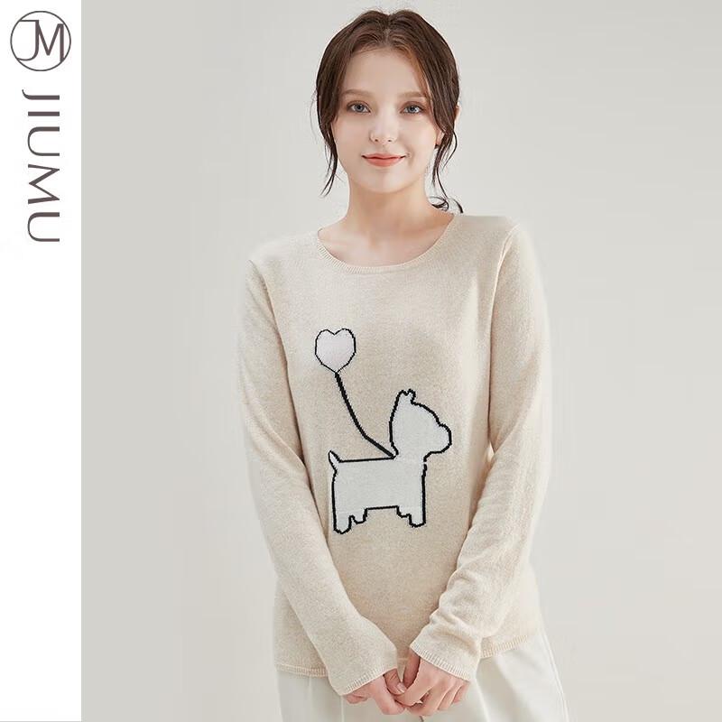 JIUMU Women's Cashmere Crew Neck Sweater YR010