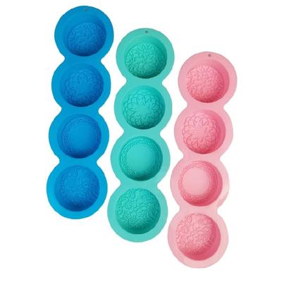 Flower Pattern Silicone Candle Molds for Handmade Candle Soap Making 4 Cavities Chocolate Fondant Molds