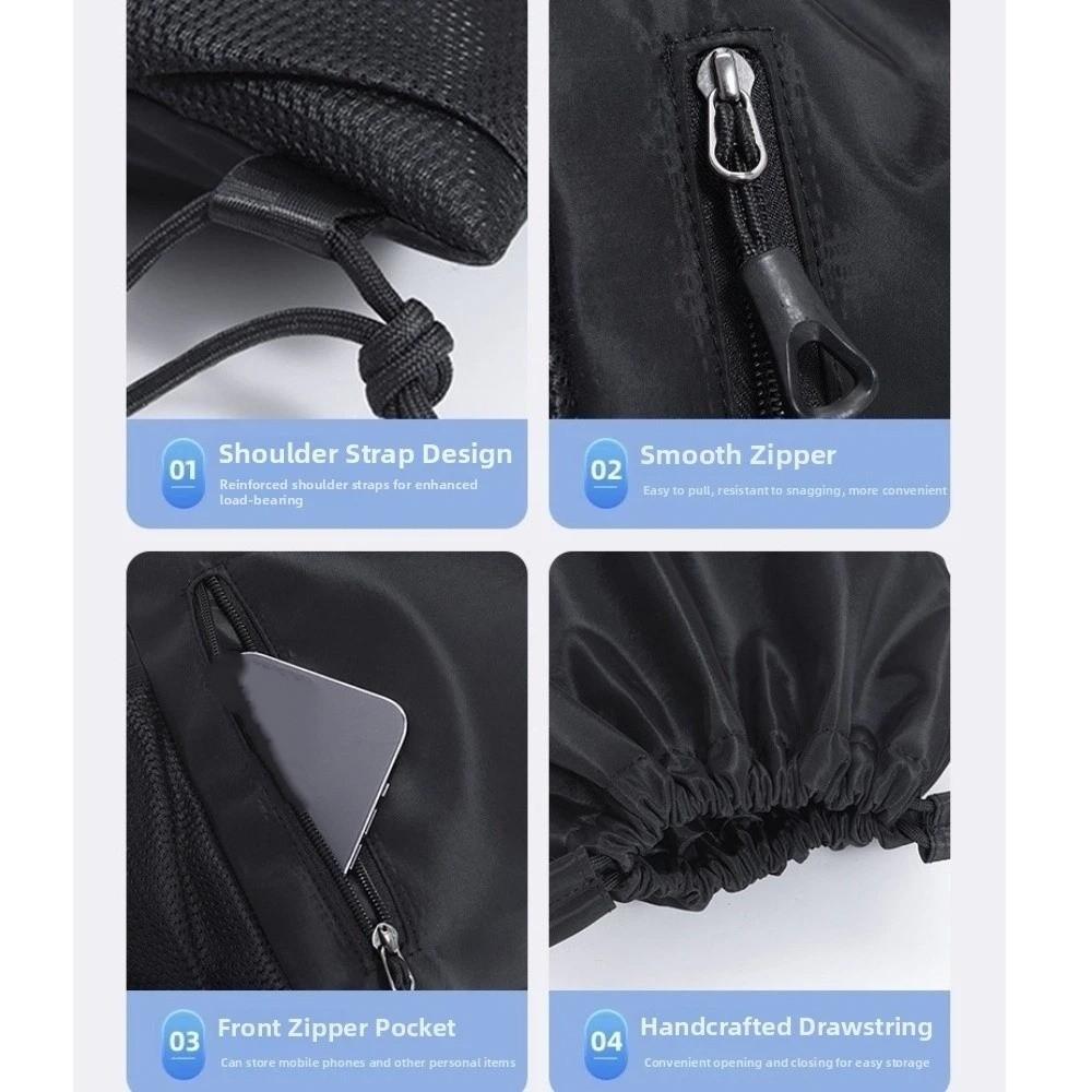 Large Capacity Gym Bag Lightweight Student School Bag Fashion Drawstring Backpack  Gym
