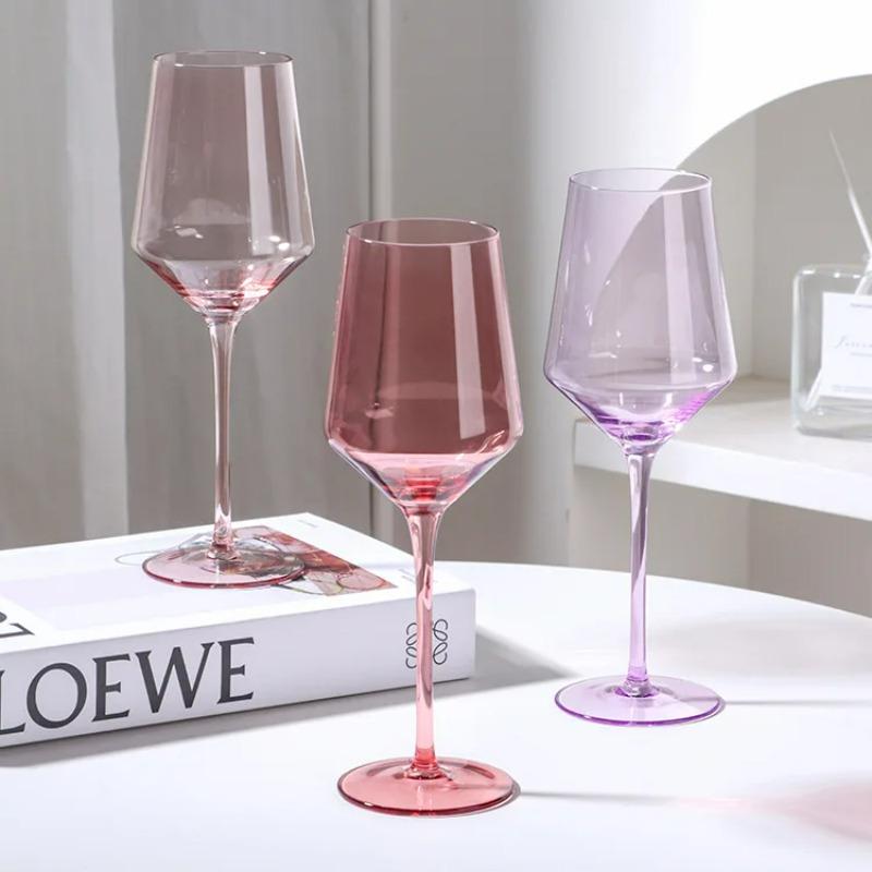 Creative Colorful Crystal Wine Glass Set Color Changing Stemware for Red White Wine