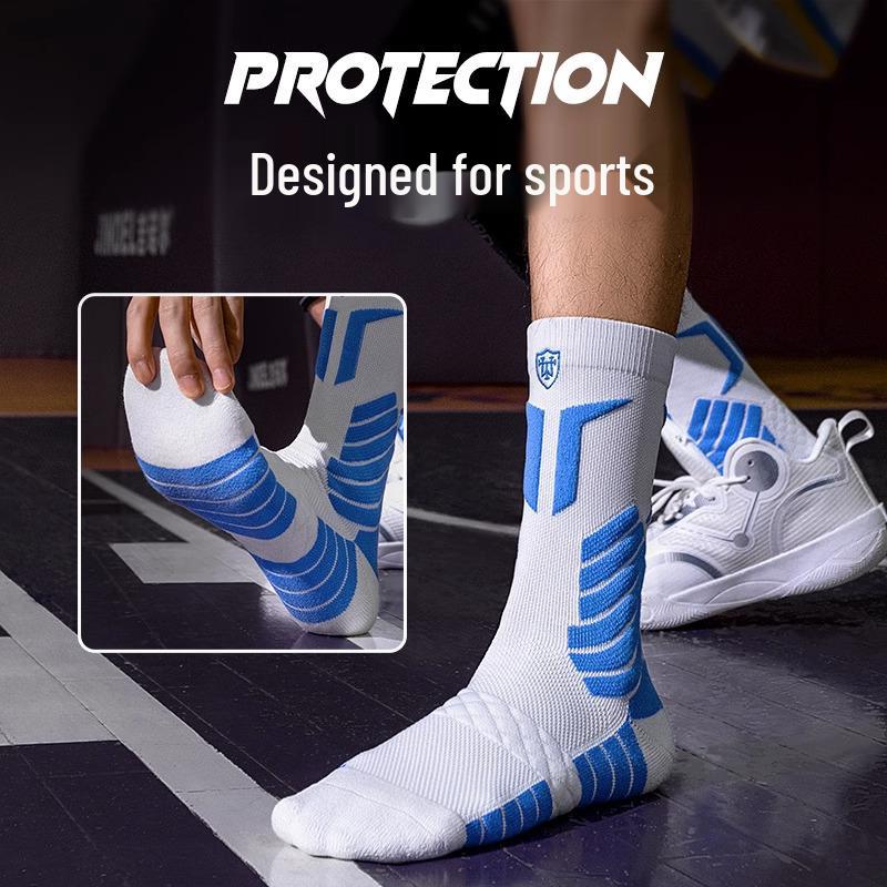 Men's Elite Basketball Socks - Long Tube, Sweat-Absorbent, Odor-Resistant, Thick Towel Bottom, Professional Sports Socks