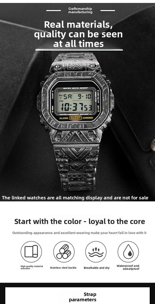 DW5600 Mod Kit Modified Retro pattern Stainless Steel Watch case strap For Casio G-SHOCK DW-5600 GW-5600 Watch Indian style Men
