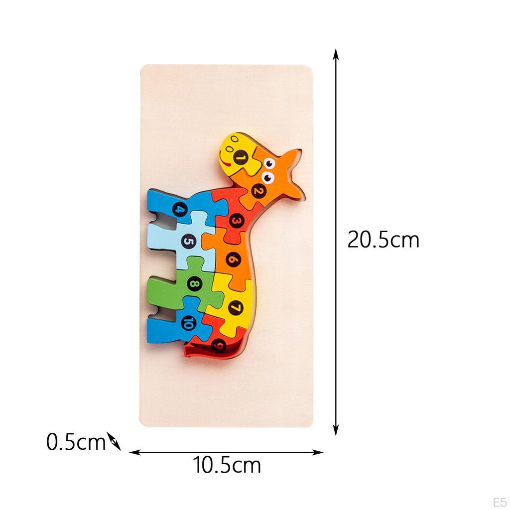 for Toddlers, Montessori Toys, Animal Shaped Wooden Puzzle