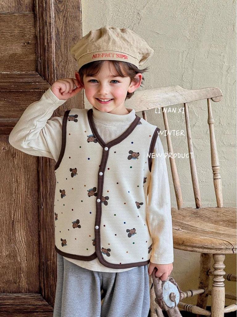 88282 Kids' Autumn/Winter Cotton Vest - Sleeveless Jacket for Boys and Girls
