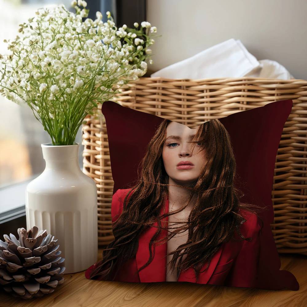 S-Sadie Sink Schauspieler Kissenbezug Toon Geschenk Kissenhülle Schlafzimmer Zuhause Sofa Stuhl Sitz Dekor Kissenhülle