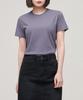 Woman [Cooltandard] Women'S Basic Crew Neck T-Shirt [Purple Gray]