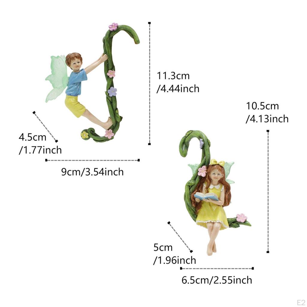 2Pcs Fairy Flower Pot Huggers Planter Hangers Porch Walkway Garden Accessories Bonsai
