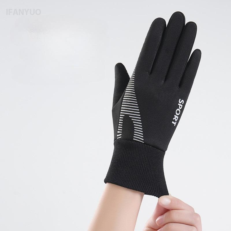 5-13Y Children's Gloves Autumn Winter Thick Velvet Outdoor Training Playing Snow Skating Cycling Windproof Anti Slip Warm Hands