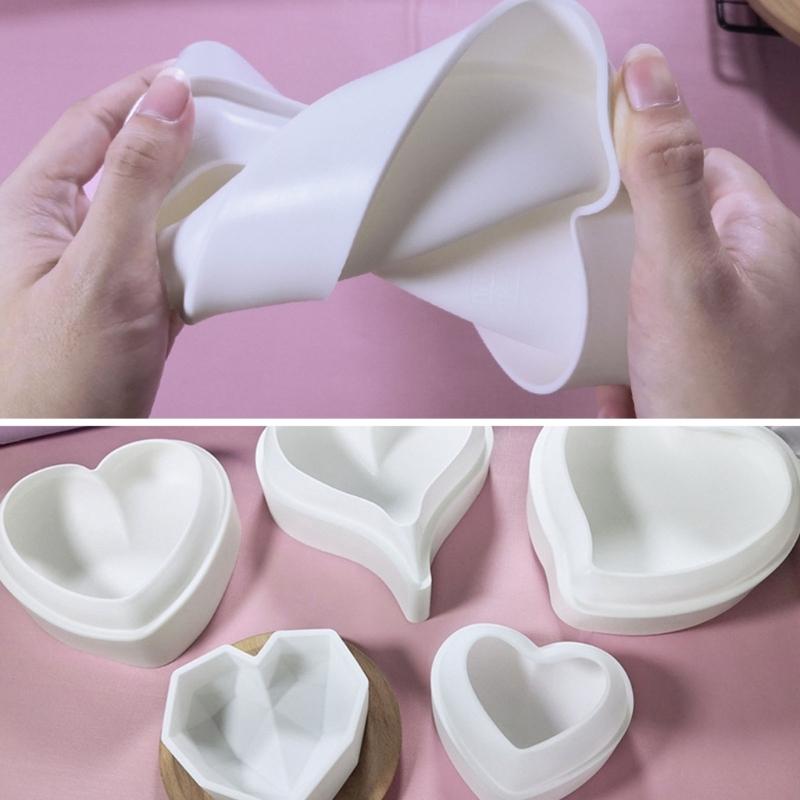 Multiple Size Silicone Heart Cake Molds Heart Shape Silicone Baking Tray Easy Demold Cake Molds for DIY Baking Creation