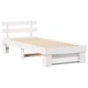 White Bed Frame with Headboard 75 x 190 cm Solid Pine Wood