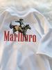 Weißes Oversized-T-Shirt mit Marlboro-Print