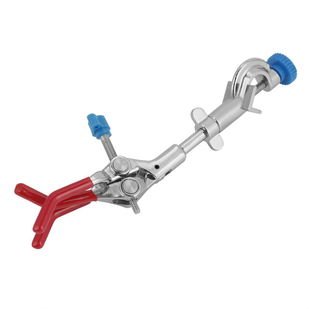 Adjustable Three Prong Swivel Flask Clamp Lab Test Tube Condenser Lab Holder