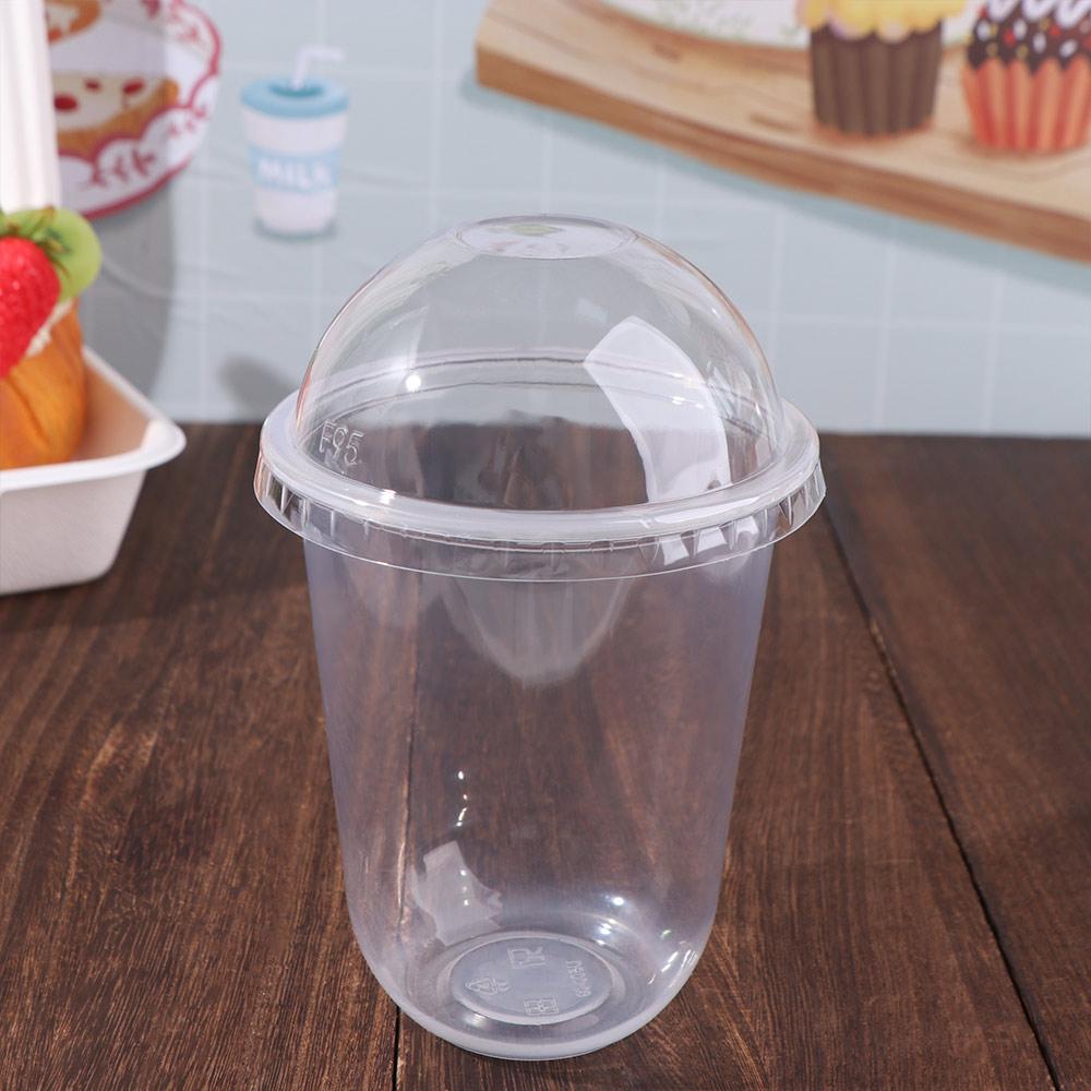 50pcs Transparent Disposable Cake Cup U Shaped Dessert Cup Drinkware Ice Cream Cup  Pudding