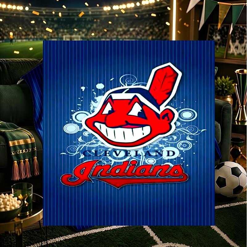 Indians football Blanket Lightweight Flannel Bedding Blanket Perfect for Travel, Camping, Living Rooms, Offices, Sofas, Fan Christmas gift