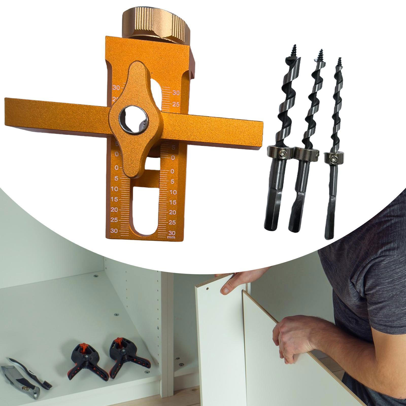 

Регулируемое устройство для позиционирования мебельной фурнитуры с набором сверл оранжевый