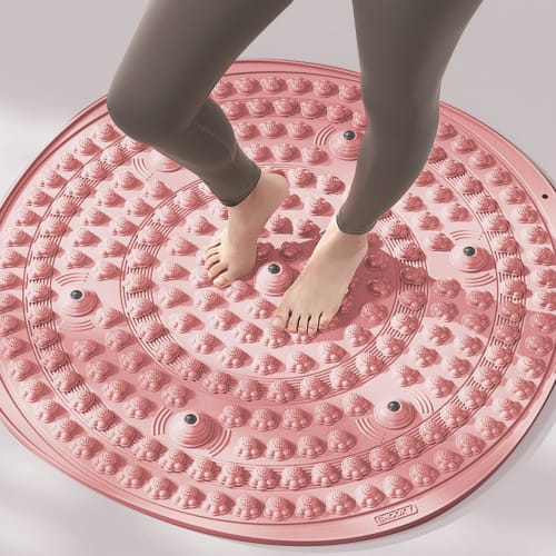

Deligoo Foot Reflexology Mat, Shiatsu Board [2025 New Cat Claw Shape], 55cm, Foot Massage Pad, Round Shape, Fatigue Relief (Pink)