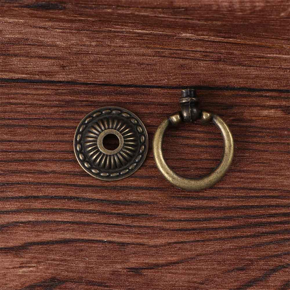 Vintage  House for Wood Case Pulls Handles Cupboard Hardware Cabinet Knobs Ring Handles Drawer Pull Furniture Handles